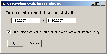 Asteri Isännöinti KÄYTTÖOHJEET 109/236 Suoraveloitusvaltuutustiedoston sisäänluvussa pulmalistalle tulee näkyviin maksajan pankkitili sekä tieto, onko kyseessä uusi valtuutus, muutos, irtisanominen