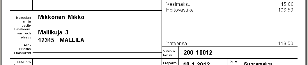Suoramaksun tilisiirtolomakkeet saat tulostettua Vuokrapaikattyövaiheen Tulosta kaikkien tilisiirrot -painikkeesta.