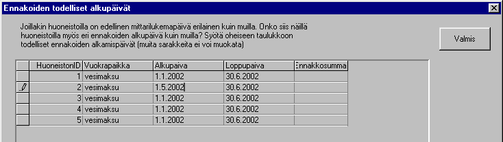 Asteri Isännöinti KÄYTTÖOHJEET 151/235 Lukemalaskutuksesta saat tulostettua luettelon kaikista huoneistoista.