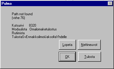 Asteri Isännöinti KÄYTTÖOHJEET 217/235 20 OHJELMAN PULMAILMOITUKSET MILTÄ