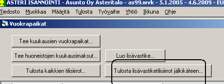 28/235 KÄYTTÖOHJEET - Asteri Isännöinti Syötä eräpäivä, esim. 5.10.2011. Kertoimeksi voidaan määrittää kaikille sama, esim.
