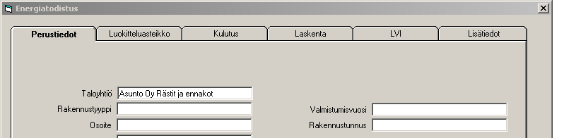 Asteri Isännöinti KÄYTTÖOHJEET 63/235 Rakennuksen bruttoala vaikuttaa ratkaisevasti energiatehokkuuslukuun. Tarvittaessa voit rastittaa "käytetty kerrosalaa", jolloin ko.