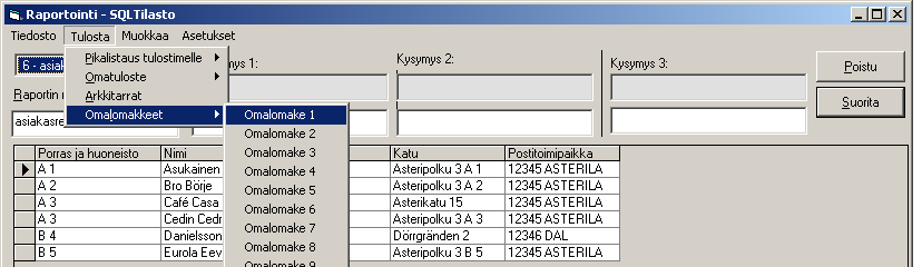 omalomaketulosteita, joihin voit itse määrätä,