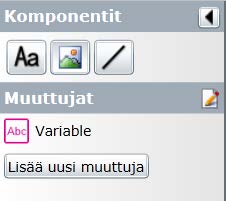 Raportin tekstikenttä: Voit sijoittaa raporttiin voidaan vapaasti tekstikenttiä. Tekstikentässä voi olla merkkijonoja tai kaavoja.