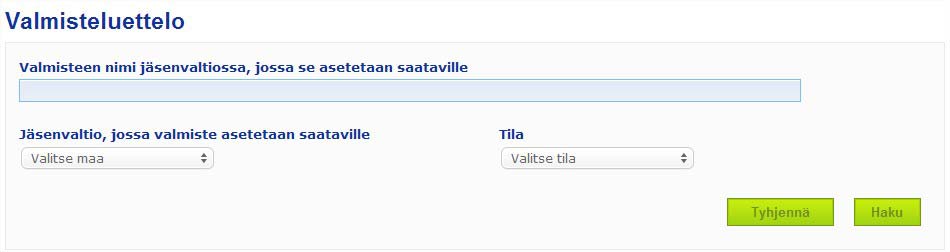 II.5.3 Jakeluhaku Distribution search (Jakeluhaku) on tarkoitettu vain jakelijoille. Sen avulla jakelija voi hakea omia ilmoituksiaan.