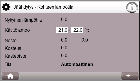 Valikosta valitaan kuukaudet jolloin toiminto on käytössä, sekä lämpötila jonka alapuolella kiertovesipumput käynnistyvät.