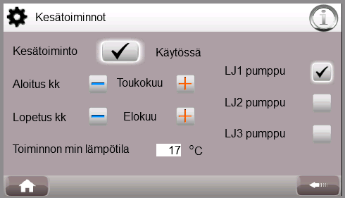 LJ-piirin voi jättää koko kesäksi toimintaan, mikäli sillä ohjataan esim. kylpyhuonetiloja.
