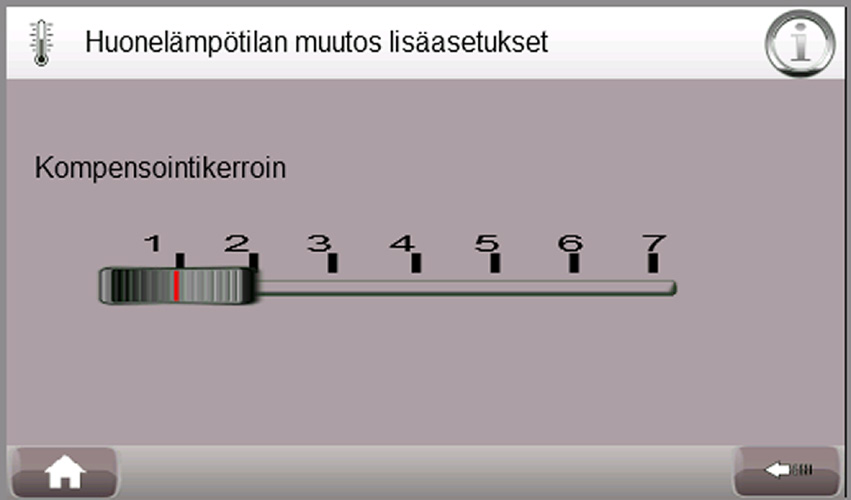 Painikkeilla LJ1, LJ2 (lisävaruste) ja LJ3 (lisävaruste) valitaan lämmönjakopiirit, joihin muutos halutaan. 3.4.