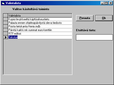 Kun tulostetaan, täyttää ohjelma tekstiin määrättyihin kohtiin käsiteltävän henkilön, palkkalajin ym. tiedot ja tekstiä voidaan vielä tämän jälkeen ennen tulostusta muuttaa.