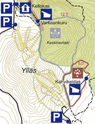 Yllästunturin luontopolut Huikeita tunturinäkymiä Kiirunankiepillä.