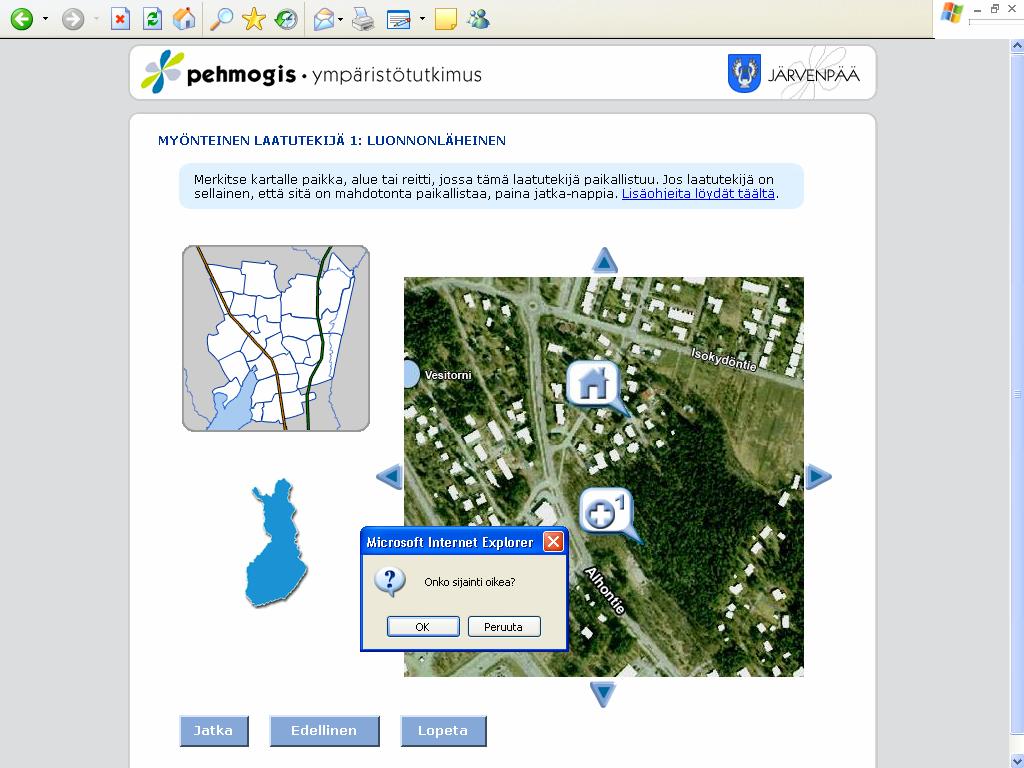 JÄRVENPÄÄ PEHMOGIS MENETELMÄ PehmoGIS menetelmää kokeiltiin ensi kerran