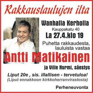 30). Raahessa tutustumme Merimieskirkkoon, Merimuseoon ja vierailemme seurakunnassa. Retkellä mukana Vihannin piiriläisiä. Paluu Kajaaniin noin klo 18.