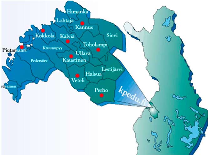 Botnia-alueen koulutuskuntayhtymät Määrällisesti suurimmat koulutuksen tuottajat ovat seutukuntien koulutuskuntayhtymät.