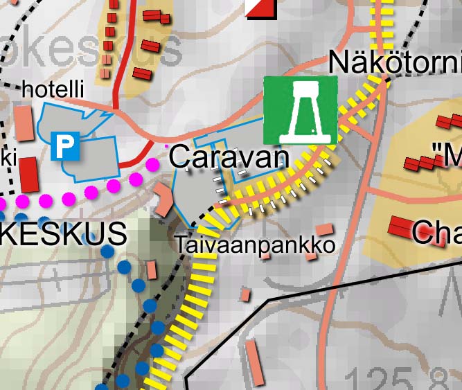 FCG SUUNNITTELU JA TEKNIIKKA OY Loppuraportti 18 (25) Kapasiteetti ja aluevaraus (mitoitus) SF-Caravan ry:n suositusten mukaan yhtä leirintäpaikkaa tulee varata 80 100 m2, jonka lisäksi tiet sekä