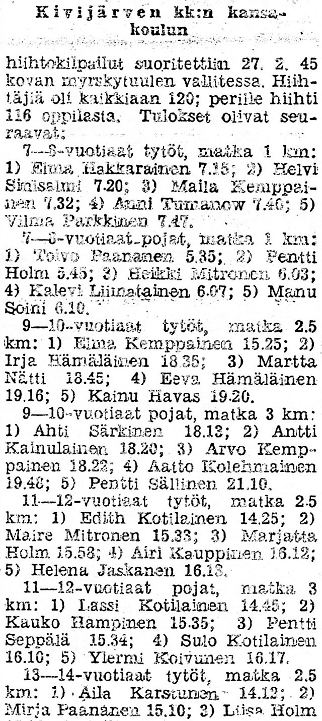 Koulumuistoja 40-luvulta Jos on elämänmeno muuttunut viime vuosikymmeninä, niin on koulunkäyntikin.