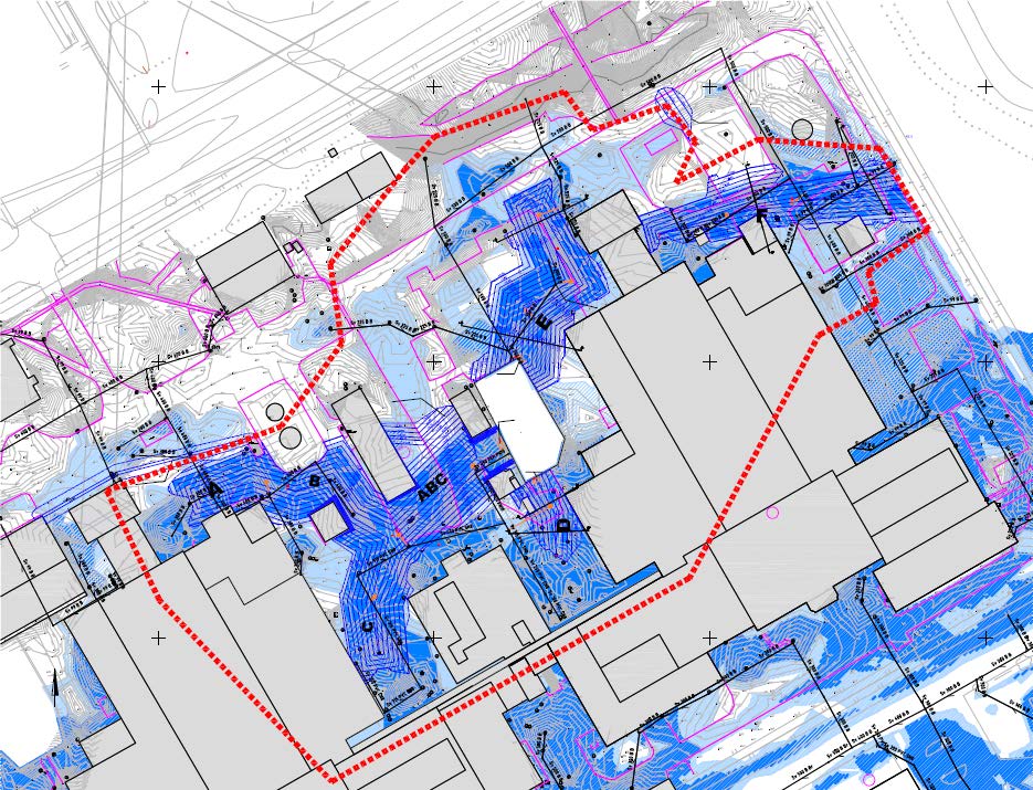 HULEVESIJÄRJESTELYT Hulevesiprojektissa varmistettiin, ettei