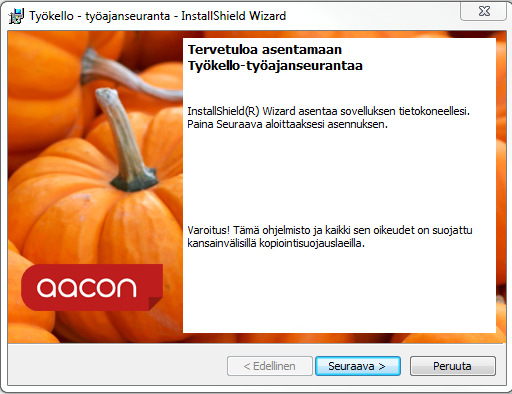 2. Ohjelmiston asennus Työkello-työajanseuranta perustuu edellä kuva uun leimauslai eeseen sekä sen ohjaamiseen tarkoite uun PC-sovellukseen.