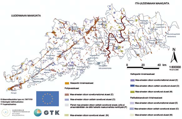 LIITE 1/2 POSKI-luokitellut geologiset muodostumat ja pohjavesialueet Uudellamalla ja Itä-Uudellamaalla Kuva 1.