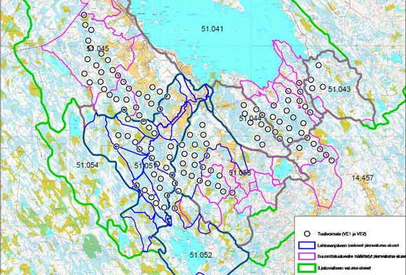 13.8.2 PINTAVESISTÖT Pintavesiin mahdollisesti kohdistuvat vaikutukset ilmenevät ainoastaan hankkeen rakentamisaikana voimalapaikkojen ja tiestön rakentamisen sekä voimalinja-alueen raivauksen ja