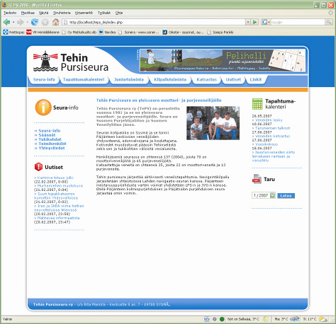 Seuran kotisivut uusiutuvat syksyllä 2007 Ensi syksynä (tarkempi ajankohta kerrotaan aikanaan nykyisillä kotisivuilla) avataan uusi ja ajankohtaisempi sivusto osoitteessa www.teps.