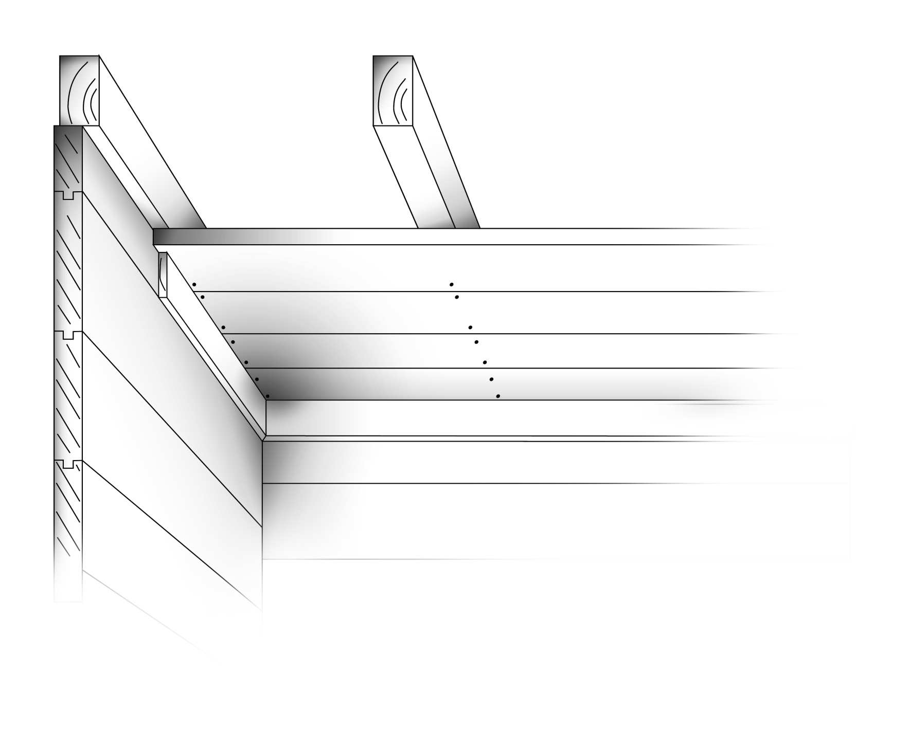 Yleispiirustuksia Lillevilla-mökin pystytyksestä - General drawings of building up Lillevilla Allmänna ritningar för montering av Lillevilla-huset - Generelle tegninger til opførelse af Lillevilla