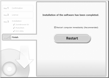 Aseta Canon Digital Camera Solution Disk -levy tietokoneen CD-asemaan. 2. Valitse [Easy Installation/Helppo asennus].