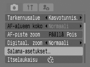 78 1 Valitse [Salama-asetukset]. 1. Paina -painiketta. 2.
