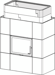 The gasket 57b, which is included, can be pushed in between the flue and the items 57a.