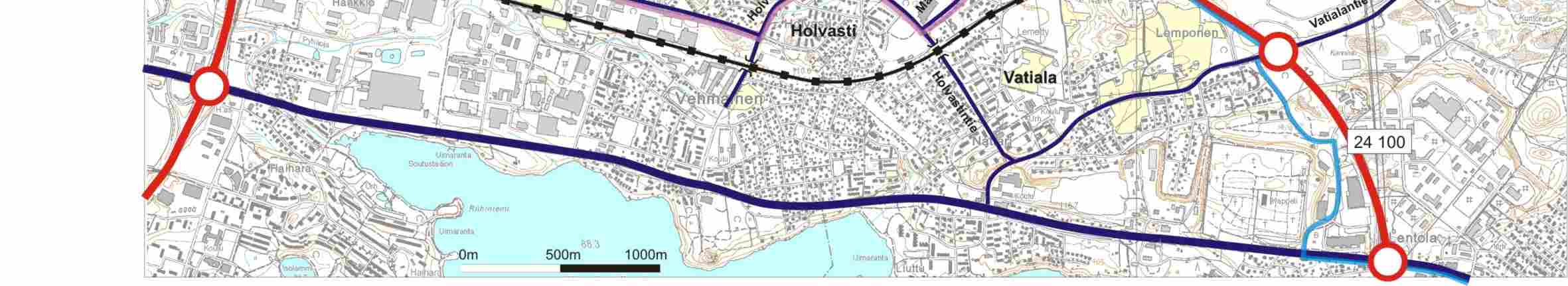 eritasoliittymän liittymisrampin toimivuutta. Liittymät.