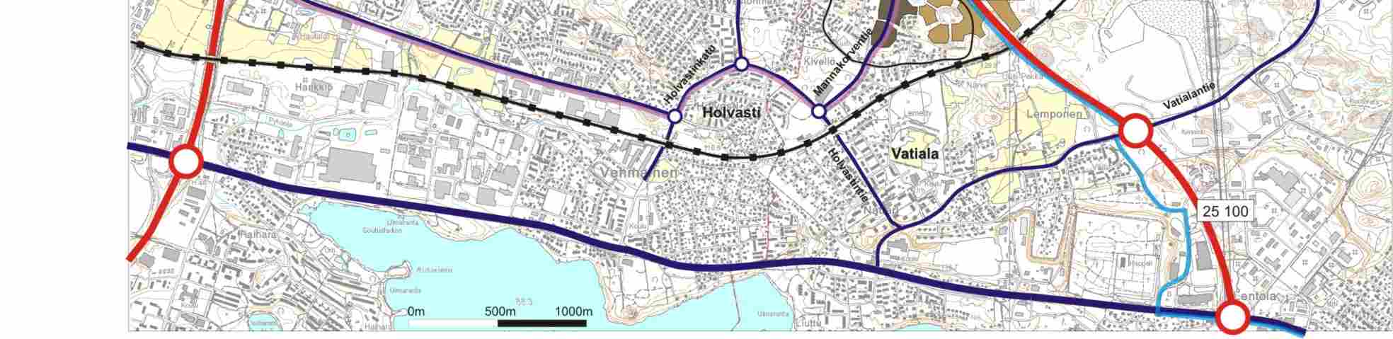 Verkkovaihtoehdot ovat alustavia idealuonnoksia, eivätkä ne sido maankäytön suunnittelua mitenkään.