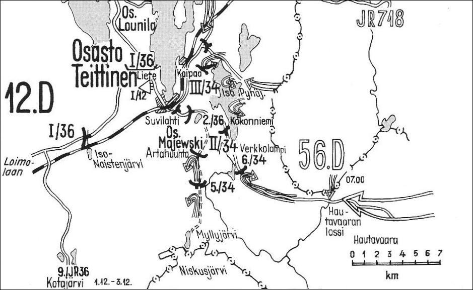 29 perääntymään vasta pimeän tultua. Siinä yhteydessä kaatui alikersantti Eerikäinen eikä hänen ruumistaan saatu kuljetettua pois.