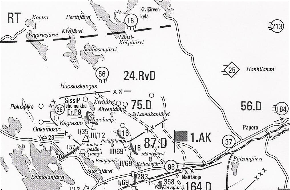 51 kysynyt eskadroonan päällikkönä toimineelta kersantti Jaakko Niemelältä, mitä heidän pitää tehdä, jos vastapäisellä mäellä asemissa olevat neuvostoliittolaiset lähtevät hyökkäykseen.