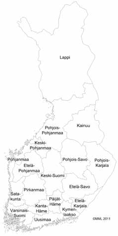 92 Henkilöliikennetutkimus 21 211 Taulukko 26. Suomalaisten yli sata kilometriä pitkien matkojen suuntautuminen maakunnittain (1 matkaa/vuosi). Tiedot päivitetty 13.12.