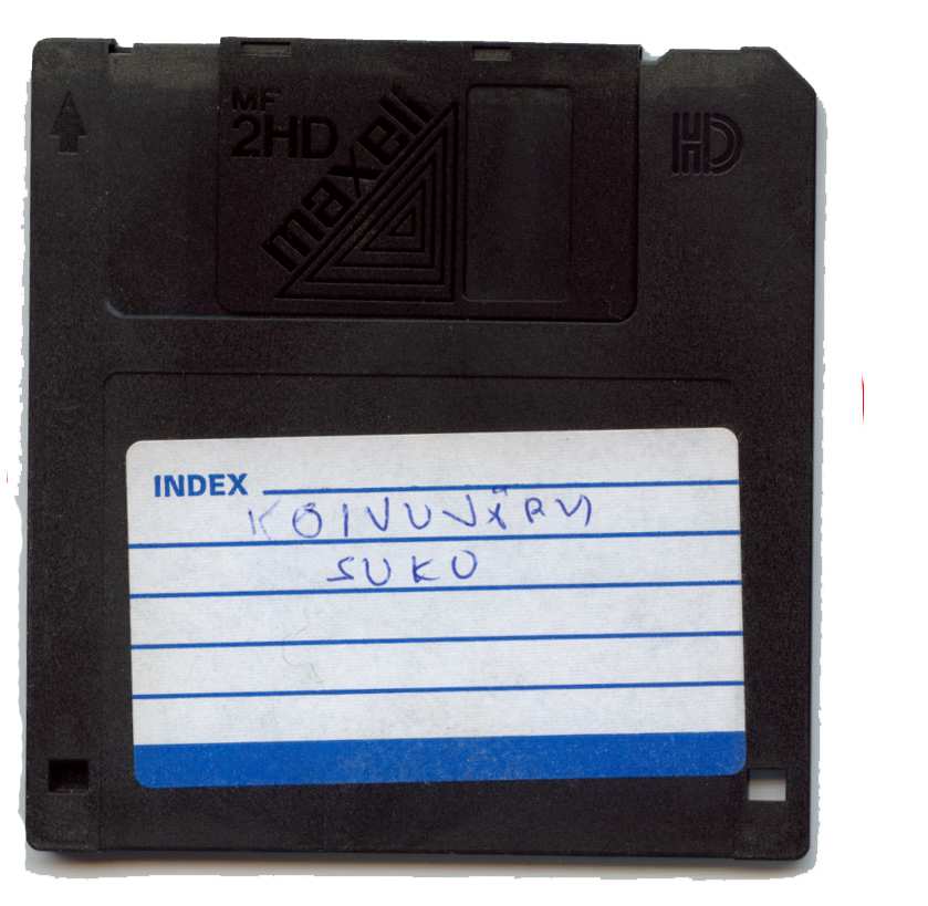 Kuva 17: 5, 25 levyke, lerppu Commodore 128 ja ensimmäiset PC koneet käyttivät tiedon tallennukseen niin sanottua lerppua.