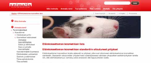 Animalia ja eläinkokeeton kosmetiikka http://www.animalia.fi/kosmetiikkalista http://www.gocrueltyfree.