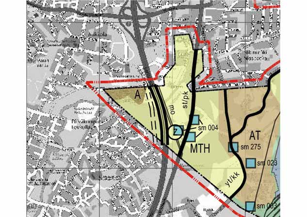 Kuva/Bild:Ote yleiskaavasta 2025/ Utdrag ur Generalplan för Sibbo 2025 Yleiskaava Valtuusto hyväksyi koko Sipoon kuntaa koskevan yleiskaavaehdotuksen (Sipoon yleiskaava 2025) 15.12.2008.