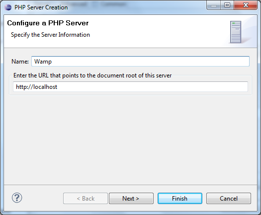 Muuta Server Debuggeriksi Xdebug (myös Zend silti toimii, vaikka testiajossa ohjelma valittaakin). Klikkaa PHP Server kohdasta New.