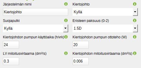 6.3 Käyttövesijärjestelmä Käyttövesijärjestelmä kuvaa rakennuksen lämpimän käyttöveden tarpeen hoitavaa järjestelmää.