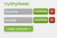 4 Rakennuksen jakaminen vyöhykkeisiin Rakennuksen voi jakaa erillisiin vyöhykkeisiin, joille jokaiselle määritetään oma energiatase.