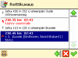 Vihreä lippu merkitsee lähtöpistettä.