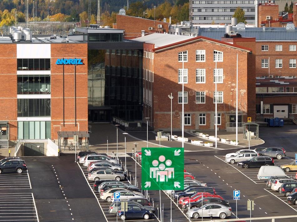 Kokoontumispaikat ovat sijoittuneet rautatieaseman ja Upon sillan puoleisille parkkipaikoille. Rautatieaseman puoleiselle parkkipaikalle kokoontuvat A, B, C, D, E ja F portaiden henkilöstö.