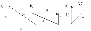 Tehtäviä 169. Määritä kolmioista sivun x pituus. 170