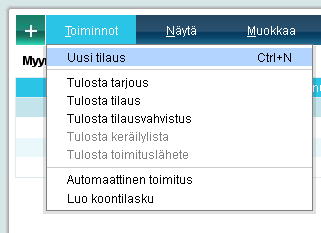 23 (47) 4 MYYNTITILAUKSET Myyntitilaukset -osiossa voidaan hallita myyntitilausprosesseja kokonaisvaltaisesti.