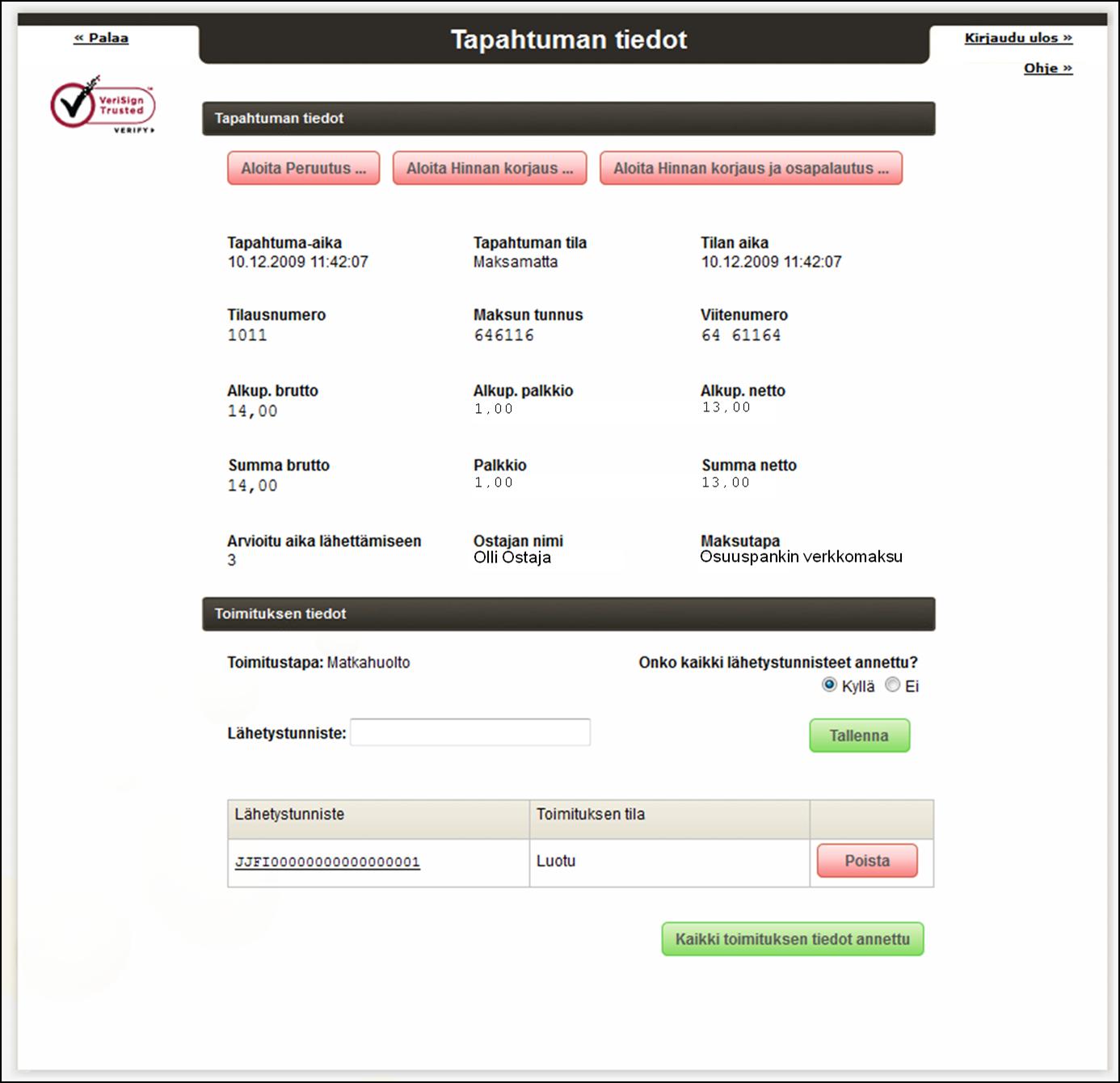 KauppiasExtranet 8(20) Tapahtumaluettelon voit muodostaa (CSV-formaatissa) esim.