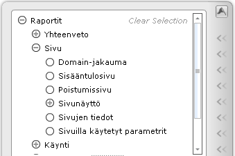 tettuja osioraporttiryhmiä voidaan hyödyntää, mikäli halutaan vertailla eri tuloksia keskenään.