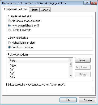 Tämän kohdan viimeistä asetusta käytetään ilmoitusten osoitteiden määrittämiseen usean käyttäjän ympäristössä.