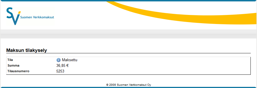 Lisätietoja Paytrail maksupalvelusta http://paytrail.com/fi Ongelmatilanteet Ole yhteydessä Paytrail tekniseen tukeen: support@verkkomaksut.zendesk.