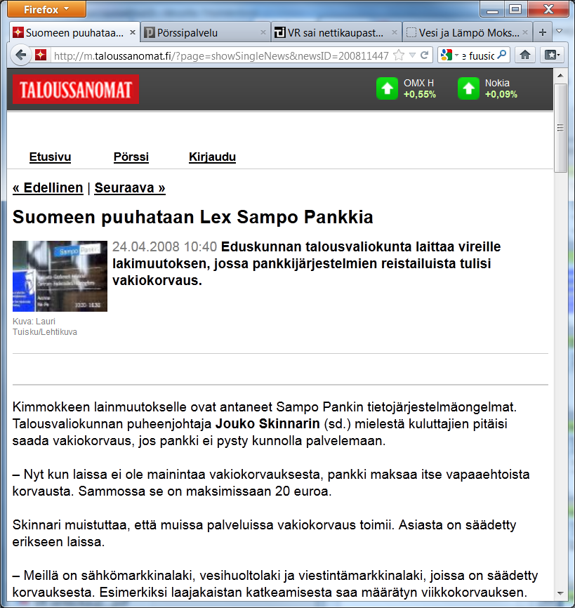 Keskustelu kävi silloinkin