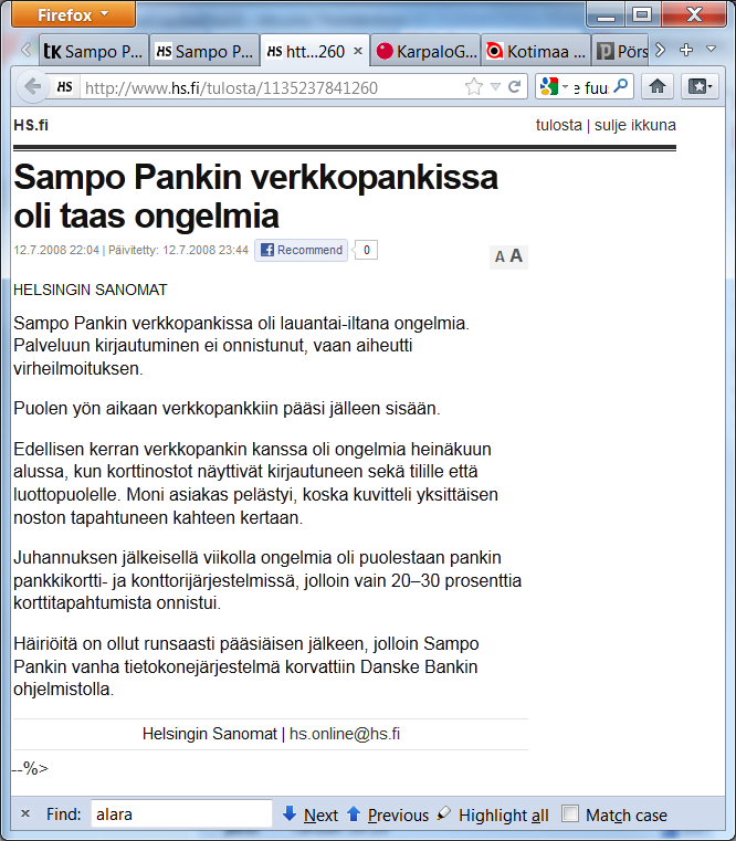 Sampo Pankin fuusio Danske Bankin