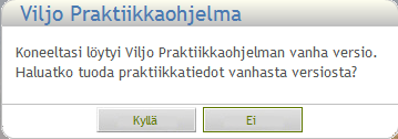 4 2. Tietojen siirto (konversio) vanhasta Viljo 2.06-2.08 versiosta Voit käyttää rinnakkain Viljon 2.xx ja 3.0 versioita.